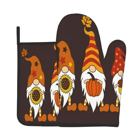 Gaeub Fall Gnomes Print Oven Mitts and Pot Holders Sets of 2 Heat Resistant Pad Cooking Gloves for Baking BBQ Home Decor
Gaeub Fall Gnomes Print Oven Mitts and Pot Holders Sets of 2 Heat Resistant Pad Cooking Gloves for Baking BBQ Home Decor