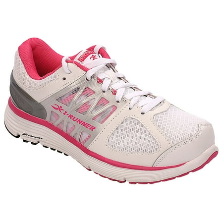 I-RUNNER Miya Women s Athletic Shoe: 11 Medium (B) White/Pink Lace