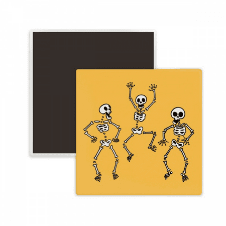 

Lovely Halloween Skeletons Square Ceracs Fridge Magnet Keepsake Memento