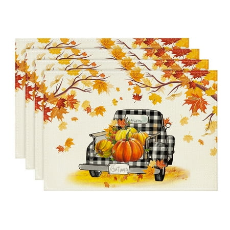Artoid Mode Fall Table Placemats 12 x 18 Set of 4 Maple Leaves Pumpkins Buffalo Plaid Truck
Artoid Mode Fall Table Placemats 12 x 18 Set of 4 Maple Leaves Pumpkins Buffalo Plaid Truck