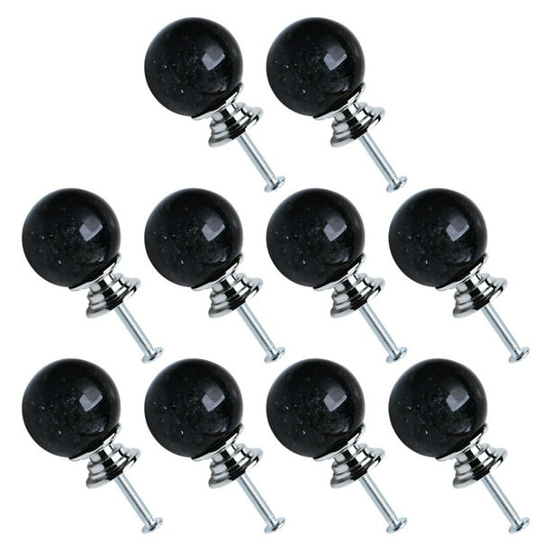 30mm Dia Crystal Knobs Wardrobe Dresser Door Knobs Pull Handle for Home Office Furniture Cupboard Decorative Gray 10pcs