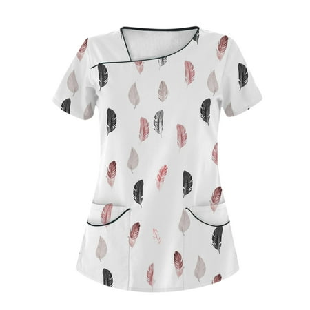 QAZXD Womens Summer Short Sleeve Nurse Scrubs Tops Printed V-Neck Nursing Tops Medical Scrub Shirts
QAZXD Womens Summer Short Sleeve Nurse Scrubs Tops Printed V-Neck Nursing Tops Medical Scrub Shirts