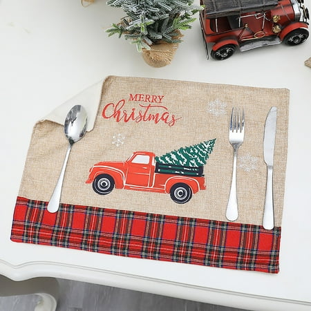Tiitstoy Christmas Place Mats Truck and Christmas Tree Or Dog Washable Linen Placemats Multicolor
Tiitstoy Christmas Place Mats Truck and Christmas Tree Or Dog Washable Linen Placemats Multicolor