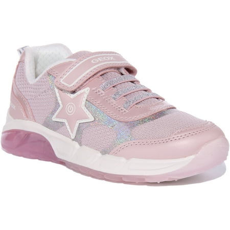 Geox J Spaziale Kid s Mesh Slip On Light Up Trainers In Pink Size 2