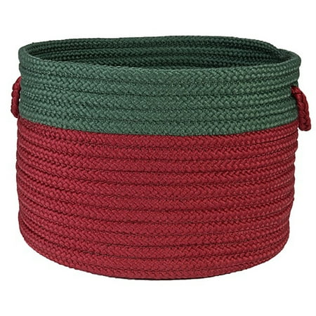 JU22A018X018 Jubilee Basket - Red & Green 18 x18 x12 Basket 100% Polypropylene - Round.