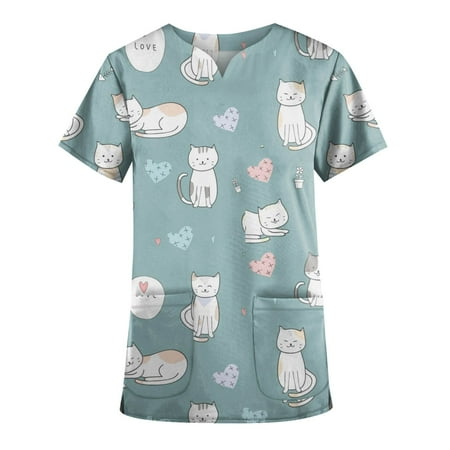 NILLLY Womens Summer Tops Plus Size Cute Printed Scrub Working Uniform Tops for Women V-Neck Short Sleeve Fun T-Shirts Workwear Tee with Pockets Ladies Top Mint Green / 5XL
NILLLY Womens Summer Tops Plus Size Cute Printed Scrub Working Uniform Tops for Women V-Neck Short Sleeve Fun T-Shirts Workwear Tee with Pockets Ladies Top Mint Green / 5XL