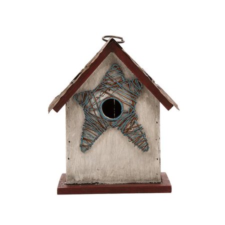 Glitzhome Star 8in x 7in x 5in Birdhouse