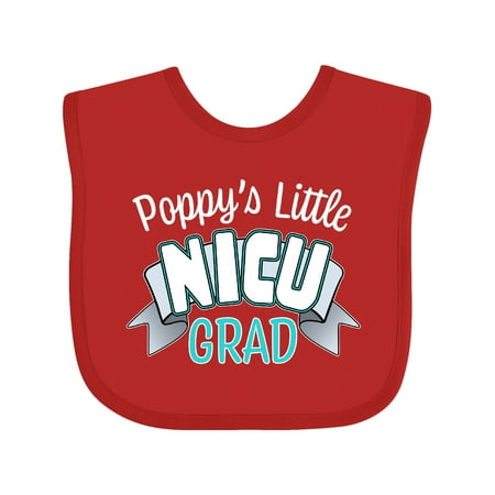 Inktastic Poppy s Little Nicu Grad in Blue with Banner Gift Baby Boy or Baby Girl Bib