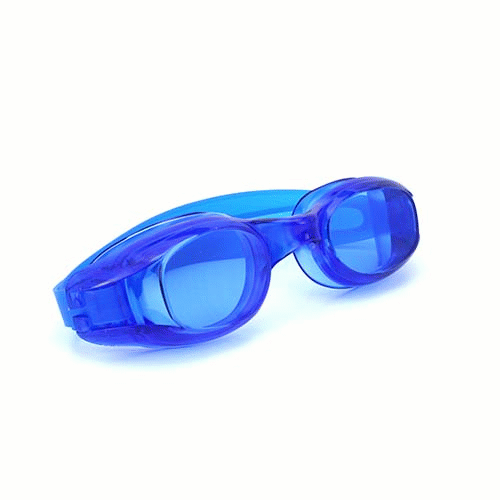 swimming goggles for adults - blue - universal leak resistant eye-socket fit, ultra uv protection, fully adjustable latex free split strap