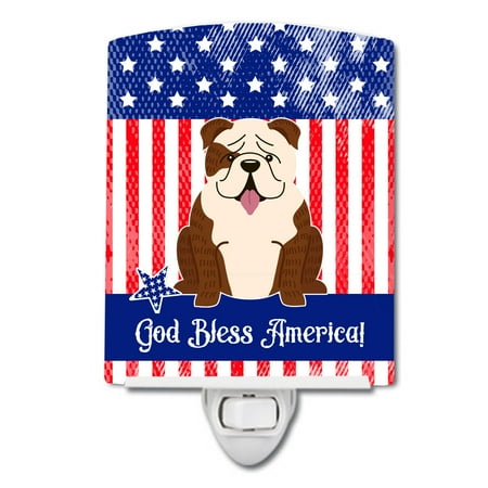 Caroline s Treasures BB3116CNL PatrioticEnglish Bulldog Brindle White Ceramic Night Light 6x4x3 multicolor
Caroline s Treasures BB3116CNL PatrioticEnglish Bulldog Brindle White Ceramic Night Light 6x4x3 multicolor