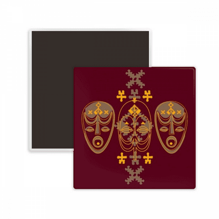 Middle Ages Red Head Pattern Square Ceracs Fridge Magnet Keepsake Memento