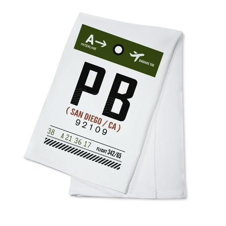 

San Diego California PB Luggage Tag (100% Cotton Tea Towel Decorative Hand Towel Kitchen and Home)