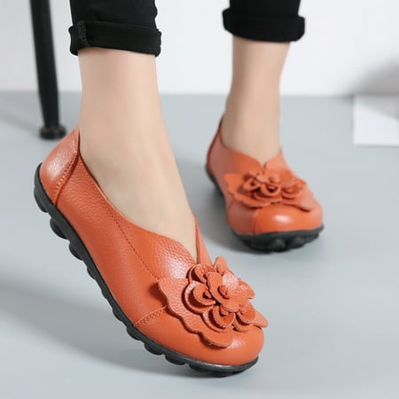HIBRO Women s Soft Leather Flat Casual Shoes Comfortable Flower Slip on Single Shoes
HIBRO Women s Soft Leather Flat Casual Shoes Comfortable Flower Slip on Single Shoes