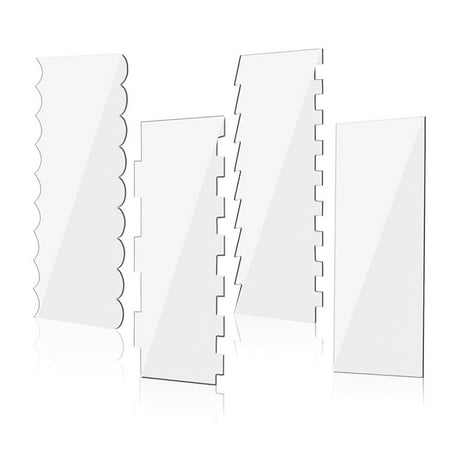 4PCS Clear Acrylic Cake Smoother Simple Design Scraper Without Handles for Making Beautiful Cake Edge
4PCS Clear Acrylic Cake Smoother Simple Design Scraper Without Handles for Making Beautiful Cake Edge