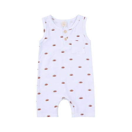 Emmababy Baby Boy Girl Sleeveless Sun Print Round Neck Button Romper with Pocket
Emmababy Baby Boy Girl Sleeveless Sun Print Round Neck Button Romper with Pocket
