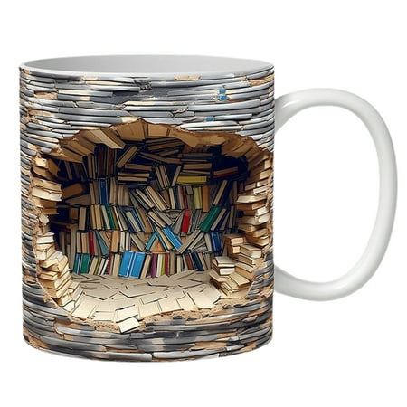 KUNyu 3D Bookshelf Mug Creative Multifunctional Ceramic Water Cup with Handle A Library Shelf Space Design Book Lovers Coffee Mug Birthday Christmas Gift for Reader
KUNyu 3D Bookshelf Mug Creative Multifunctional Ceramic Water Cup with Handle A Library Shelf Space Design Book Lovers Coffee Mug Birthday Christmas Gift for Reader