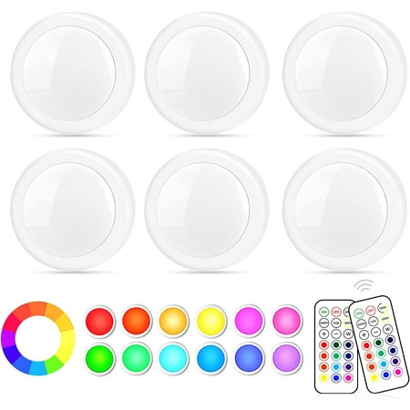 LED Puck Lights with Remote Wireless Led Push Lights Battery Operated RGB Color Changing Dimmable Timing Function Under Cabinet Lighting for Closet Kitchen Bedroom Bookshelf 6 Pack
LED Puck Lights with Remote Wireless Led Push Lights Battery Operated RGB Color Changing Dimmable Timing Function Under Cabinet Lighting for Closet Kitchen Bedroom Bookshelf 6 Pack