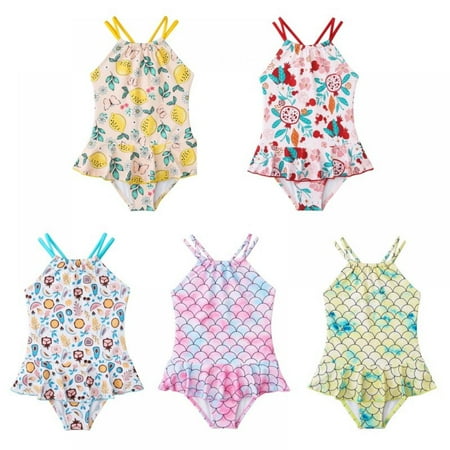 GYRATEDREAM Kids Girls Beach Sport Halter One Piece Swimsuit Ruffle Hem Shoulder Strap Cross Swimsuit 4-14 Years
GYRATEDREAM Kids Girls Beach Sport Halter One Piece Swimsuit Ruffle Hem Shoulder Strap Cross Swimsuit 4-14 Years