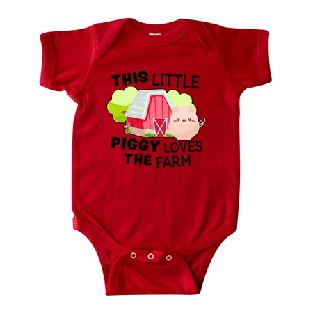 Inktastic This Little Piggy Loves The Farm Gift Baby Boy or Baby Girl Bodysuit