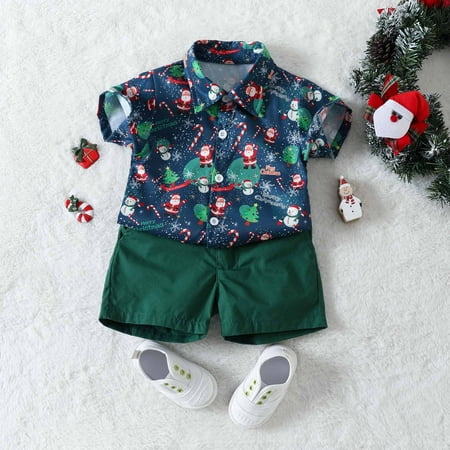 Leutsin Baby Boys Short-Sleeve Bodysuit Christmas Autumn Winter Boys Santa Claus Printed Short Sleeve Shirt Solid Shorts Two Piece Set
Leutsin Baby Boys Short-Sleeve Bodysuit Christmas Autumn Winter Boys Santa Claus Printed Short Sleeve Shirt Solid Shorts Two Piece Set