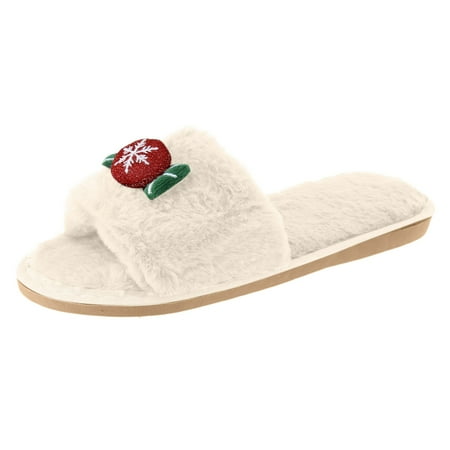 Fashion Winter Women Slippers Flat Bottom Non Slip Open Toe Plush Warm Comfortable Christmas Solid Color
Fashion Winter Women Slippers Flat Bottom Non Slip Open Toe Plush Warm Comfortable Christmas Solid Color