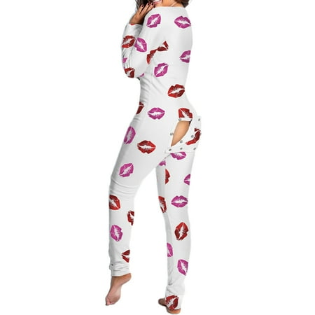 Lovaru Women Printing Buttoned Flap Pajamas