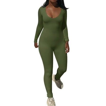 ZHAGHMIN Full Length Bodysuit For Women Women Yoga Front And Back Deep U Neck Jumpsuit Workout Ribbed Zipper Long Sleeve Jumpsuit Pajamas Overalls For Women Women S Jumpsuit Romper For Women One Sho
ZHAGHMIN Full Length Bodysuit For Women Women Yoga Front And Back Deep U Neck Jumpsuit Workout Ribbed Zipper Long Sleeve Jumpsuit Pajamas Overalls For Women Women S Jumpsuit Romper For Women One Sho