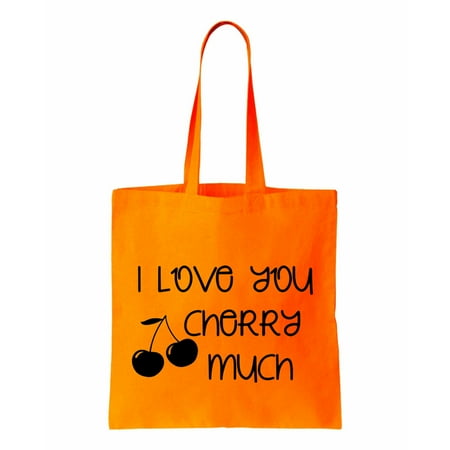 I Love You Cherry Much, Fuit Puns, Cotton Canvas Re-Usable Shopping & Carry-All Tote Bag