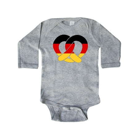 Inktastic German Flag in Pretzel Shape Gift Baby Boy or Baby Girl Long Sleeve Bodysuit