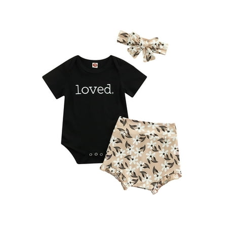 Suanret Infant Baby Girl Streetwear 2PCS Suit Short Sleeve Round Neck Letters Print Romper Tops Shorts Headband White Flower 0-3 Months
Suanret Infant Baby Girl Streetwear 2PCS Suit Short Sleeve Round Neck Letters Print Romper Tops Shorts Headband White Flower 0-3 Months