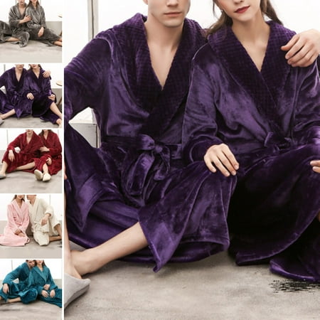 Women Men Winter Soft Solid Color Thick Warm Long Bath Robe Home Gown Sleepwear Pink M
Women Men Winter Soft Solid Color Thick Warm Long Bath Robe Home Gown Sleepwear Pink M