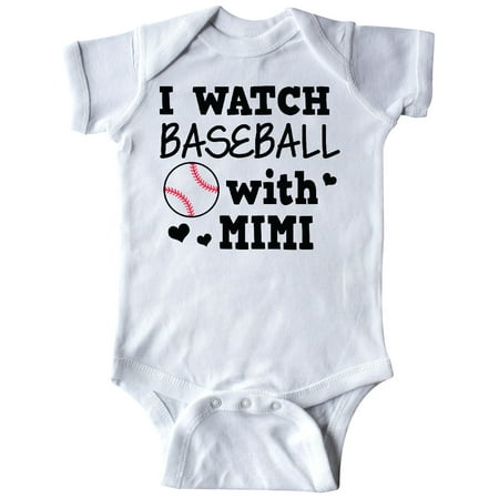 Inktastic I Watch Baseball with My Mimi Gift Baby Boy or Baby Girl Bodysuit