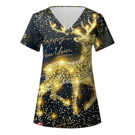 TAIAOJING Women s Scrub Top Ladies Casual Christmas Print Short Sleeve Pocket Loose Caring Workwear
TAIAOJING Women s Scrub Top Ladies Casual Christmas Print Short Sleeve Pocket Loose Caring Workwear