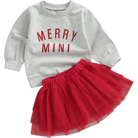 PIKADINGNIS Baby Girls Christmas Outfit Merry Babe Letter Print Crewneck Sweatshirt Tops Tulle Tutu Skirt Set Kids Fall Clothes
PIKADINGNIS Baby Girls Christmas Outfit Merry Babe Letter Print Crewneck Sweatshirt Tops Tulle Tutu Skirt Set Kids Fall Clothes