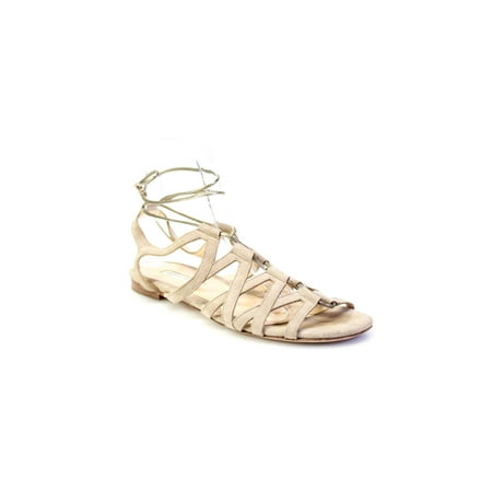 Pre-owned|Duccio Venturi Womens Lace Up Strappy Sandals Brown Suede Size 39