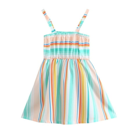 TAIAOJING Little Kids Dress Toddler Baby Girls Fashion Striped Rainbow Dress Princess Dress Sling Dress For Children Clothes Cute Sundress 4-5 Years
TAIAOJING Little Kids Dress Toddler Baby Girls Fashion Striped Rainbow Dress Princess Dress Sling Dress For Children Clothes Cute Sundress 4-5 Years