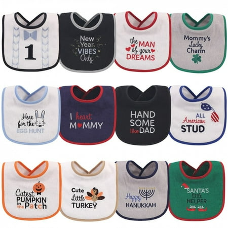 Hudson Baby Infant Boy Cotton Terry Drooler Bibs with Fiber Filling 12pk Holiday Boy Bow Tie One Size
Hudson Baby Infant Boy Cotton Terry Drooler Bibs with Fiber Filling 12pk Holiday Boy Bow Tie One Size