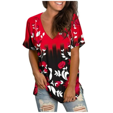 Summer Savings Clearance 2023! pbnbp Short Sleeve Shirts for Women Casual Vintage Floral Print V Neck Dressy Blouses Fashion Loose Side Slit Summer Tops
Summer Savings Clearance 2023! pbnbp Short Sleeve Shirts for Women Casual Vintage Floral Print V Neck Dressy Blouses Fashion Loose Side Slit Summer Tops