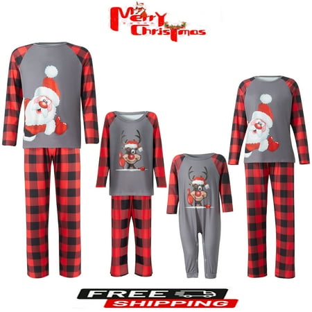Sunisery Christmas Family Matching Pajamas Set Long Sleeve Santa Claus/Elk Print Tops with Plaid Pants
Sunisery Christmas Family Matching Pajamas Set Long Sleeve Santa Claus/Elk Print Tops with Plaid Pants
