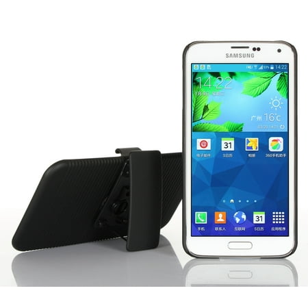 GearIT Samsung Galaxy S5 Case Ultra Slim Shell Protective Cover with Holster Kickstand for Galaxy S5 \/ SV