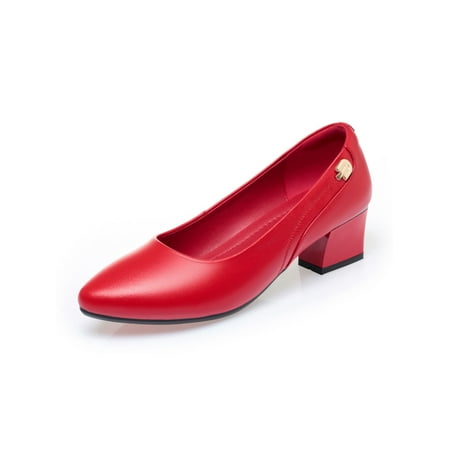 Fangasis Womens Fashion Pumps Pointed Toe Comfort Work Anti-Slip Chunky Block Heel Dress Shoes Red 7
Fangasis Womens Fashion Pumps Pointed Toe Comfort Work Anti-Slip Chunky Block Heel Dress Shoes Red 7