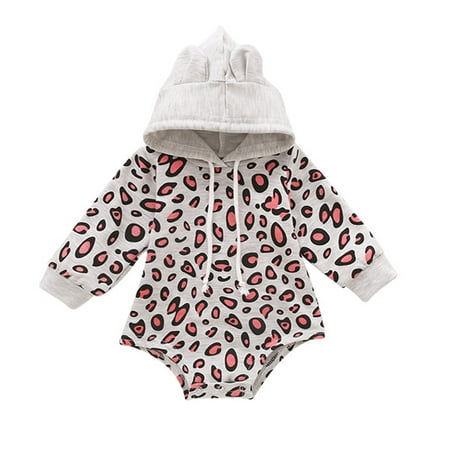 Baby Girls Bodysuits Boys Girls Autumn Winter Long Sleeve Leopard Print Bears Ears Hooded Romper Bodysuits
Baby Girls Bodysuits Boys Girls Autumn Winter Long Sleeve Leopard Print Bears Ears Hooded Romper Bodysuits