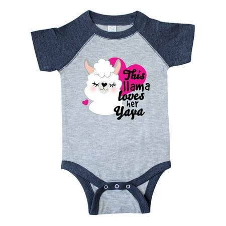 Inktastic Valentines Day This Llama Loves Her Yaya Gift Baby Girl Bodysuit