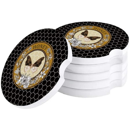 FMSHPON Honey Butterfly Honeycomb Set of 2 Car Coaster for Drinks Absorbent Ceramic Stone Coasters Cup Mat with Cork Base for Home Kitchen Room Coffee Table Bar Decor
FMSHPON Honey Butterfly Honeycomb Set of 2 Car Coaster for Drinks Absorbent Ceramic Stone Coasters Cup Mat with Cork Base for Home Kitchen Room Coffee Table Bar Decor