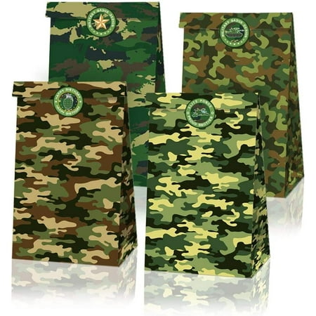 Camouflage Bag - 24 Pack Army Party Supplies for Field Battle Birthday