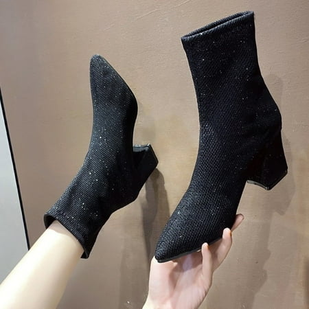 ZMHEGW Boots For Women Mesh Sequins Solid Color Autumn Thick Sole Square Heels Slip On Mid Booties Pointed Toe Boots Shoes
ZMHEGW Boots For Women Mesh Sequins Solid Color Autumn Thick Sole Square Heels Slip On Mid Booties Pointed Toe Boots Shoes