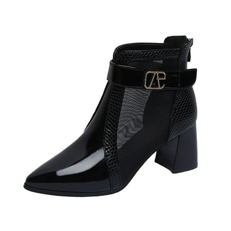 Women s Fashion Mesh Hollow Pointed Ankle Boots Leather Top High Heel Back Zip Boots
Women s Fashion Mesh Hollow Pointed Ankle Boots Leather Top High Heel Back Zip Boots