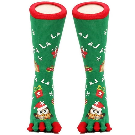 Womens Christmas Toe Socks Xmas Festive Printed Warm Thigh Knee Length Toe Socks Cute 5-Finger Stocking
Womens Christmas Toe Socks Xmas Festive Printed Warm Thigh Knee Length Toe Socks Cute 5-Finger Stocking