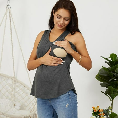 Maternity Nursing Tank Tops for Women Casual Loose Sleeveless Breastfeeding Clothes Ladies Soft Crewneck Solid Color Maternity Top
Maternity Nursing Tank Tops for Women Casual Loose Sleeveless Breastfeeding Clothes Ladies Soft Crewneck Solid Color Maternity Top