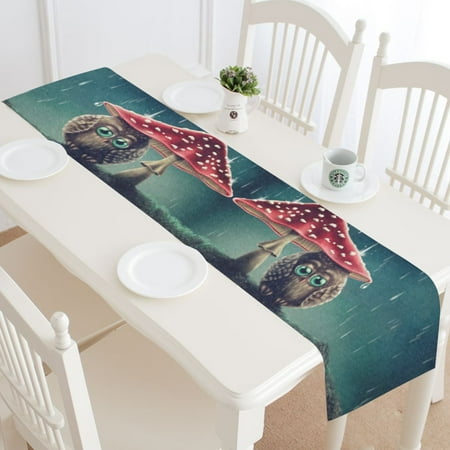 MKHERT Owl Mushrooms Table Runner for Office Kitchen Dining Room Wedding Party 16x72 inch
MKHERT Owl Mushrooms Table Runner for Office Kitchen Dining Room Wedding Party 16x72 inch